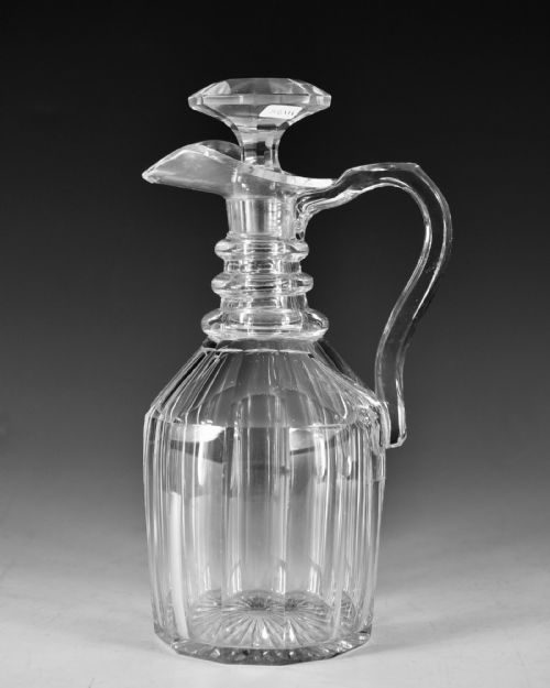 ANTIQUE GLASS CLARET JUG ENGLISH C1840 - ADDITIONAL PHOTO 3