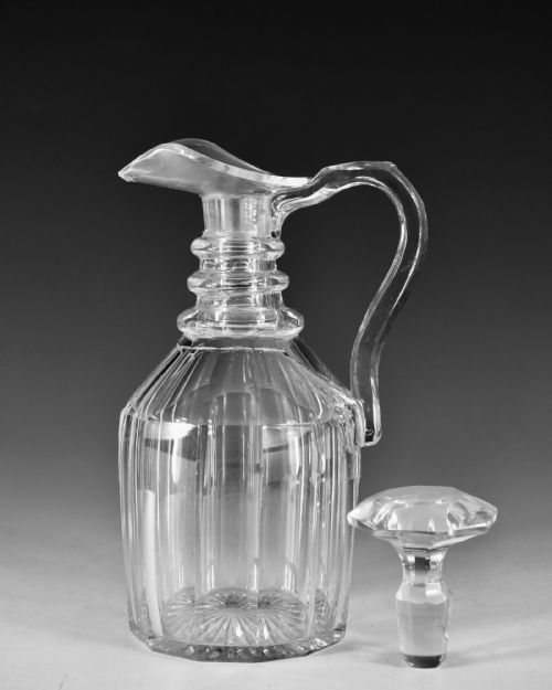 ANTIQUE GLASS CLARET JUG ENGLISH C1840 - ADDITIONAL PHOTO 4