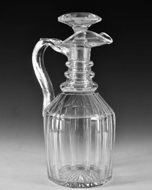 ANTIQUE GLASS CLARET JUG ENGLISH C1840 - ADDITIONAL PHOTO 8