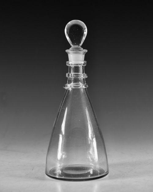 ANTIQUE GLASS SMALL TAPER DECANTER ENGLISH C1810 - ADDITIONAL PHOTO 3
