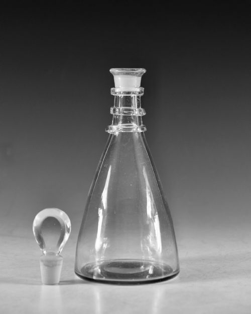 ANTIQUE GLASS SMALL TAPER DECANTER ENGLISH C1810 - ADDITIONAL PHOTO 5