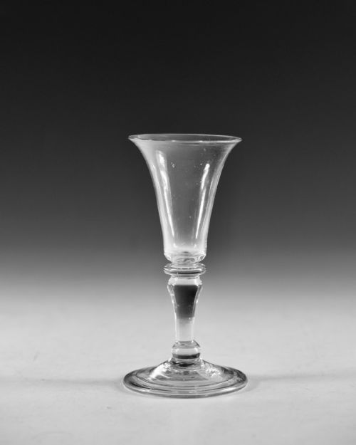 ANTIQUE GLASS BALUSTROID GIN GLASS ENGLISH C1740 - ADDITIONAL PHOTO 4