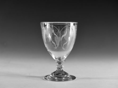 antique glass engraved rummer english c1810 - CATEGORY: ANTIQUE GLASS - DATED GEORGIAN