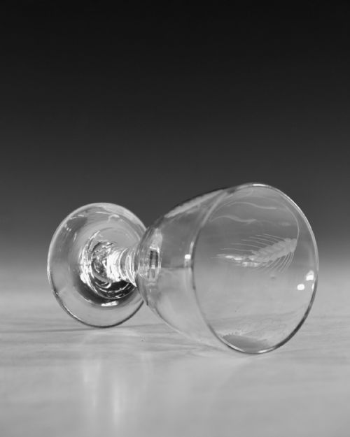 ANTIQUE GLASS ENGRAVED RUMMER ENGLISH C1810 - ADDITIONAL PHOTO 6