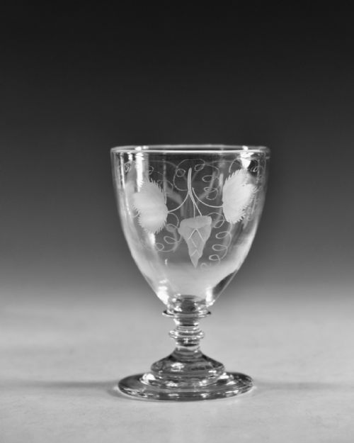 ANTIQUE GLASS ENGRAVED RUMMER ENGLISH C1810 - ADDITIONAL PHOTO 11