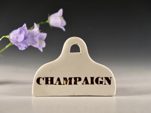 bin label champaign sic 19th century - CATEGORY: ANTIQUE CERAMICS - DATED 19TH CENTURY