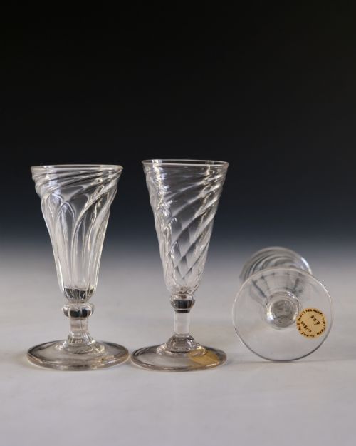 ANTIQUE GLASS THREE WRYTHEN ALE GLASSES ENGLISH C1800 - ADDITIONAL PHOTO 7