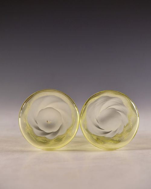ANTIQUE GLASS CITRINE JUG AND TWO GOBLETS ENGLISH C1900 - ADDITIONAL PHOTO 8