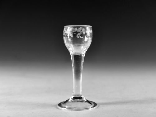 antique glass plain stem wine glass english c1770 - CATEGORY: ANTIQUE GLASS - DATED 18TH CENTURY