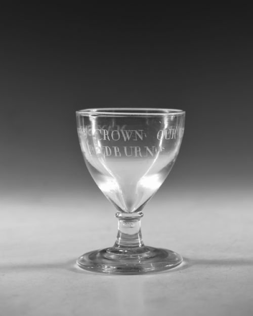 ANTIQUE GLASS ENGRAVED RUMMER ENGLISH C1800 - ADDITIONAL PHOTO 1
