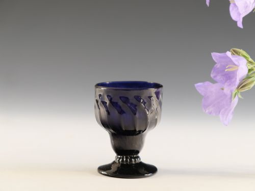 antique glass blue bonnet glasses - CATEGORY: ANTIQUE GLASS - DATED 18TH CENTURY