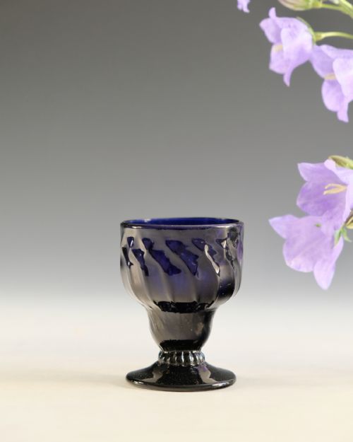 ANTIQUE GLASS BLUE BONNET GLASSES - ADDITIONAL PHOTO 1
