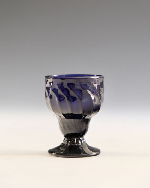 ANTIQUE GLASS BLUE BONNET GLASSES - ADDITIONAL PHOTO 2