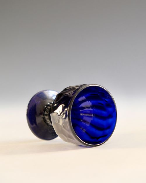 ANTIQUE GLASS BLUE BONNET GLASSES - ADDITIONAL PHOTO 4