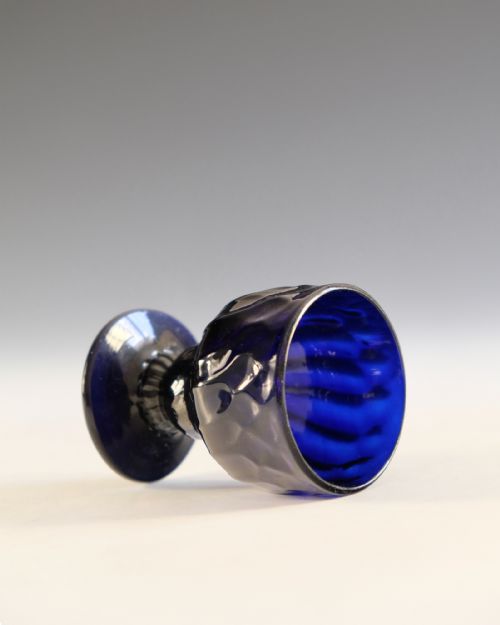 ANTIQUE GLASS BLUE BONNET GLASSES - ADDITIONAL PHOTO 5