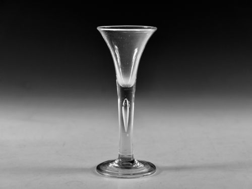 antique glass plain stem wine glass engish c1760 - CATEGORY: ANTIQUE GLASS - DATED 18TH CENTURY