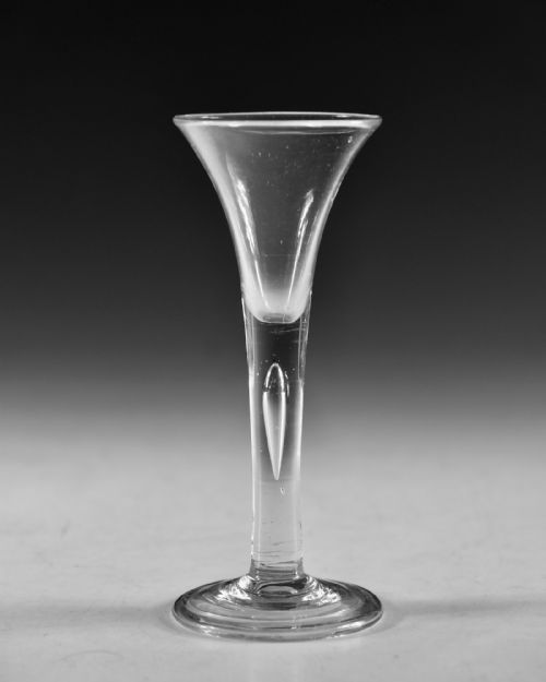 ANTIQUE GLASS PLAIN STEM WINE GLASS ENGISH C1760 - ADDITIONAL PHOTO 1
