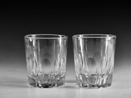 antique glass pair of cut glass tumblers english c1900 - CATEGORY: ANTIQUE GLASS - DATED 19TH CENTURY