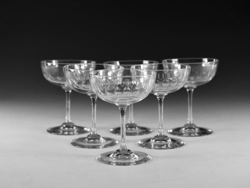 antique glass set of six champagne glasses english c18901900 - CATEGORY: ANTIQUE GLASS - DATED 19TH CENTURY