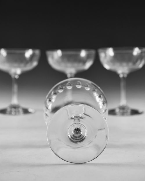 ANTIQUE GLASS SET OF SIX CHAMPAGNE GLASSES ENGLISH C18901900 - ADDITIONAL PHOTO 6