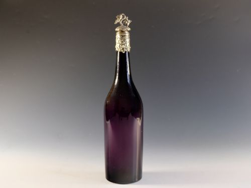 antique glass amethyst serving bottle english c1830 - CATEGORY: ANTIQUE GLASS - DATED 19TH CENTURY