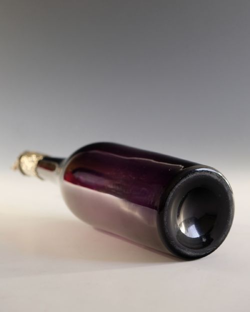 ANTIQUE GLASS AMETHYST SERVING BOTTLE ENGLISH C1830 - ADDITIONAL PHOTO 4