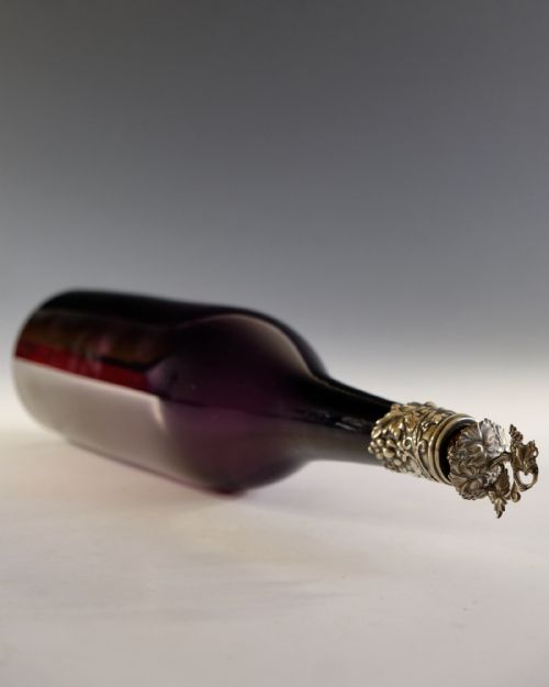 ANTIQUE GLASS AMETHYST SERVING BOTTLE ENGLISH C1830 - ADDITIONAL PHOTO 5