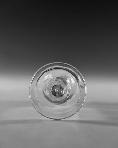 ANTIQUE GLASS PLAIN STEM WINE GLASS ENGLISH C1760 - ADDITIONAL PHOTO 8