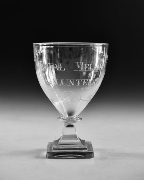 ANTIQUE GLASS RUMMER LOYAL MELLOR VOLUNTEERS C1790 - ADDITIONAL PHOTO 1