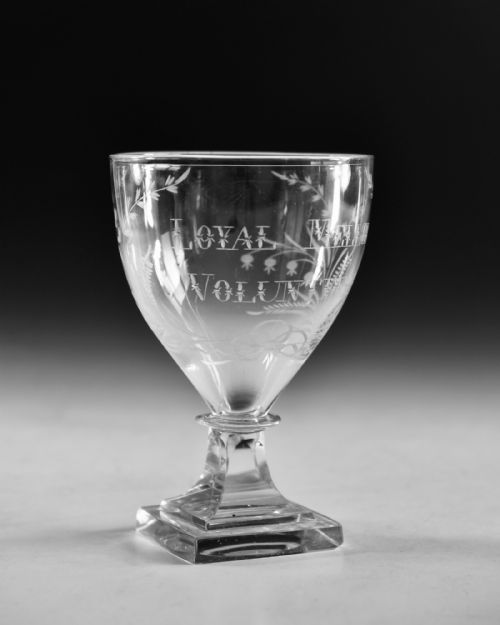 ANTIQUE GLASS RUMMER LOYAL MELLOR VOLUNTEERS C1790 - ADDITIONAL PHOTO 2
