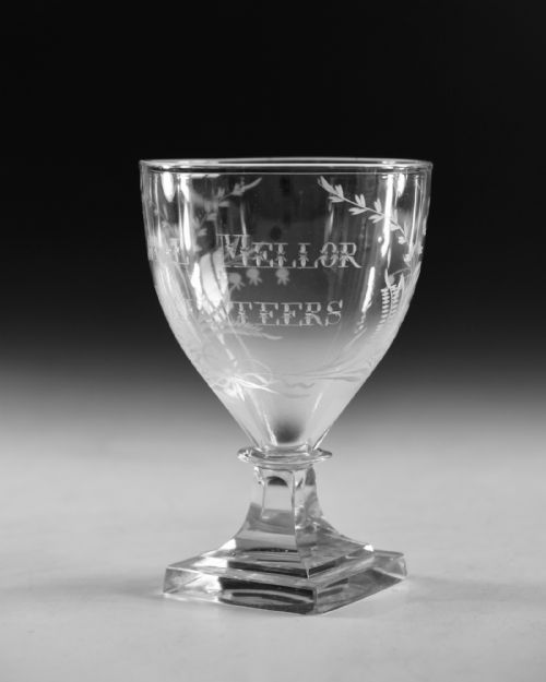 ANTIQUE GLASS RUMMER LOYAL MELLOR VOLUNTEERS C1790 - ADDITIONAL PHOTO 3