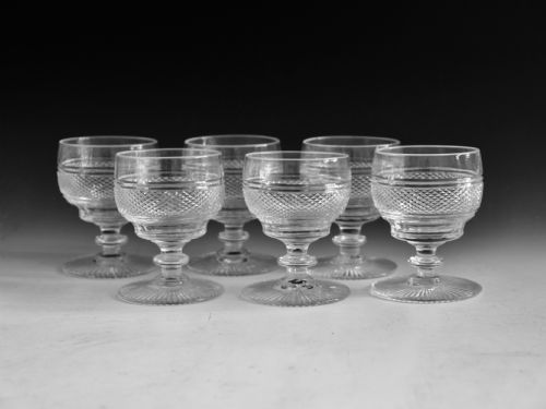 antique glass set of 6 cut glass rummers english irish c1900 - CATEGORY: ANTIQUE GLASS - DATED EDWARDIAN