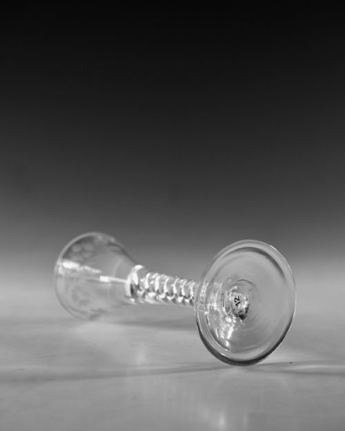 ANTIQUE GLASS MERCURY TWIST CORDIAL GLASS ENGLISH C1755 - ADDITIONAL PHOTO 6