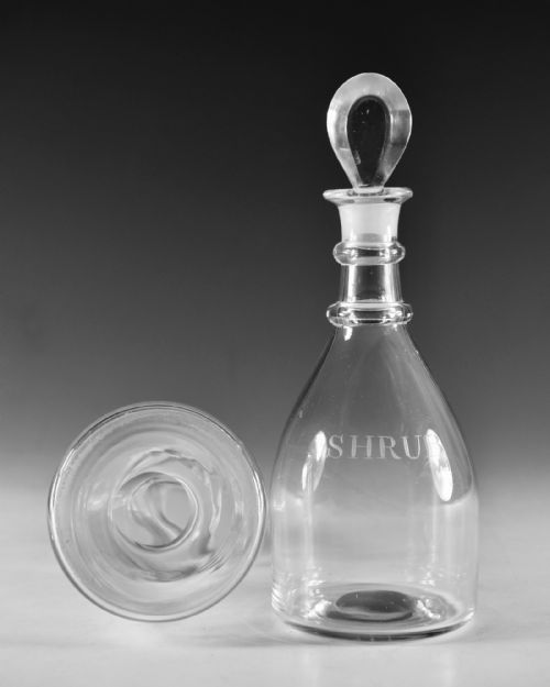 ANTIQUE GLASS PAIR OF LABELLED DECANTERS ENGLISH C1810 - ADDITIONAL PHOTO 8