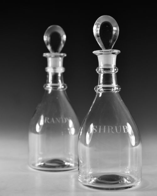 ANTIQUE GLASS PAIR OF LABELLED DECANTERS ENGLISH C1810 - ADDITIONAL PHOTO 14