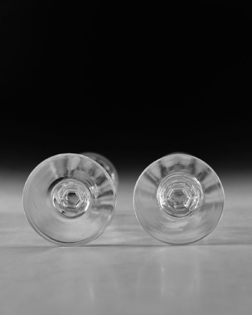 ANTIQUE GLASS PAIR OF FLUTES ENGLISH C1830 - ADDITIONAL PHOTO 7