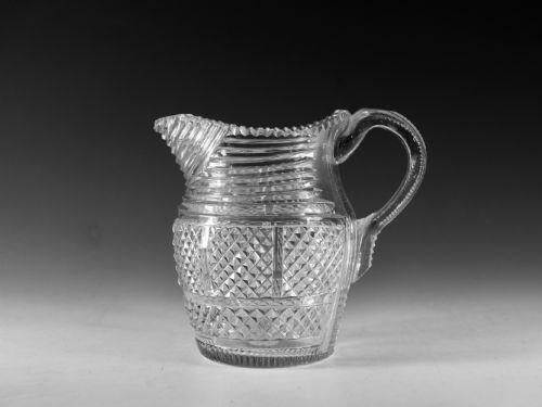 antique glass fine cut glass water jug english c1820 - CATEGORY: ANTIQUE JUGS - DATED GEORGIAN