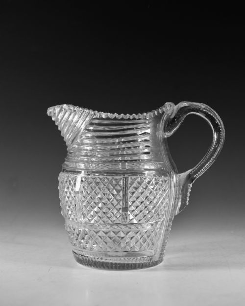 ANTIQUE GLASS FINE CUT GLASS WATER JUG ENGLISH C1820 - ADDITIONAL PHOTO 1