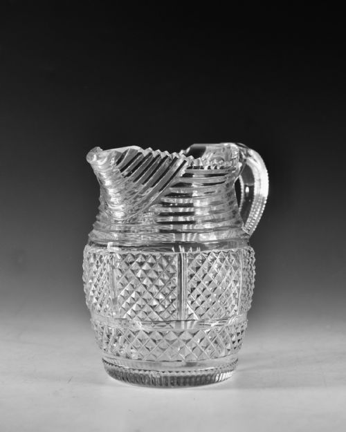 ANTIQUE GLASS FINE CUT GLASS WATER JUG ENGLISH C1820 - ADDITIONAL PHOTO 2