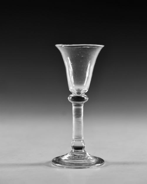 ANTIQUE GLASS BALUSTROID GIN GLASS ENGLISH C1740 - ADDITIONAL PHOTO 1