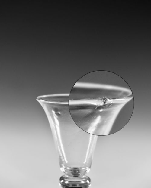 ANTIQUE GLASS BALUSTROID GIN GLASS ENGLISH C1740 - ADDITIONAL PHOTO 6