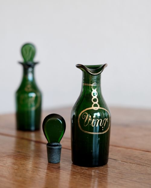 ANTIQUE GLASS CRUET BOTTLES PAIR ENGLISH C1820ANTIQUE GLASS CRUET BOTTLES PAIR ENGLISH C1820 - ADDITIONAL PHOTO 6