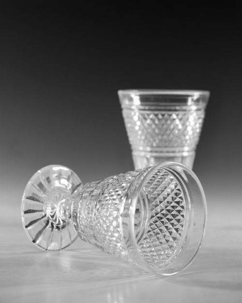 ANTIQUE GLASS RUMMERS PAIR ENGLISH C1820 - ADDITIONAL PHOTO 5