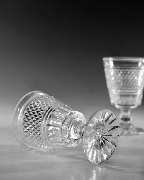 ANTIQUE GLASS RUMMERS PAIR ENGLISH C1820 - ADDITIONAL PHOTO 4