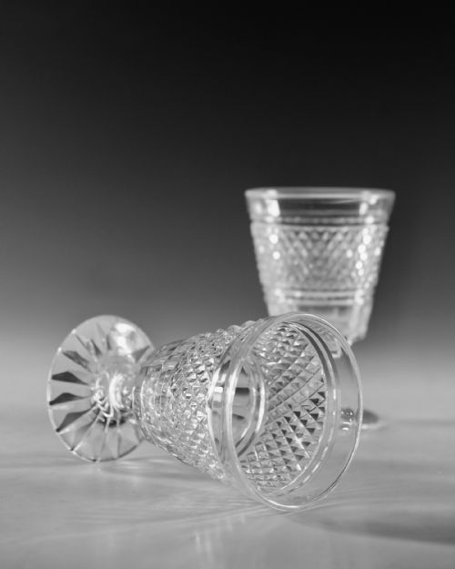 ANTIQUE GLASS RUMMERS PAIR ENGLISH C1820 - ADDITIONAL PHOTO 6