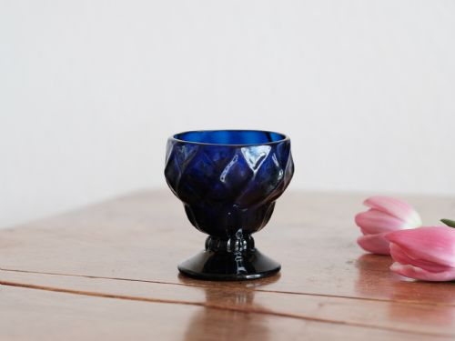 antique glass bonnet glass blue english c1780 - CATEGORY: ANTIQUE GLASS - DATED 18TH CENTURY
