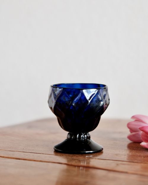 ANTIQUE GLASS BONNET GLASS BLUE ENGLISH C1780 - ADDITIONAL PHOTO 1