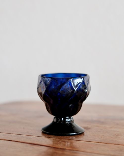 ANTIQUE GLASS BONNET GLASS BLUE ENGLISH C1780 - ADDITIONAL PHOTO 2