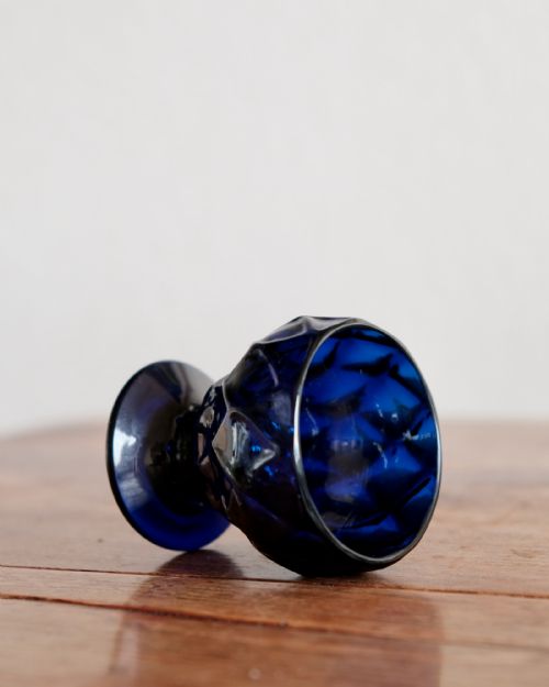 ANTIQUE GLASS BONNET GLASS BLUE ENGLISH C1780 - ADDITIONAL PHOTO 4