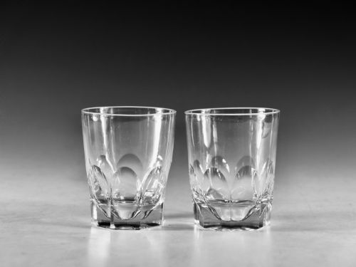 antique glass tumblers pair english c1870 - CATEGORY: ANTIQUE GLASS - DATED 19TH CENTURY